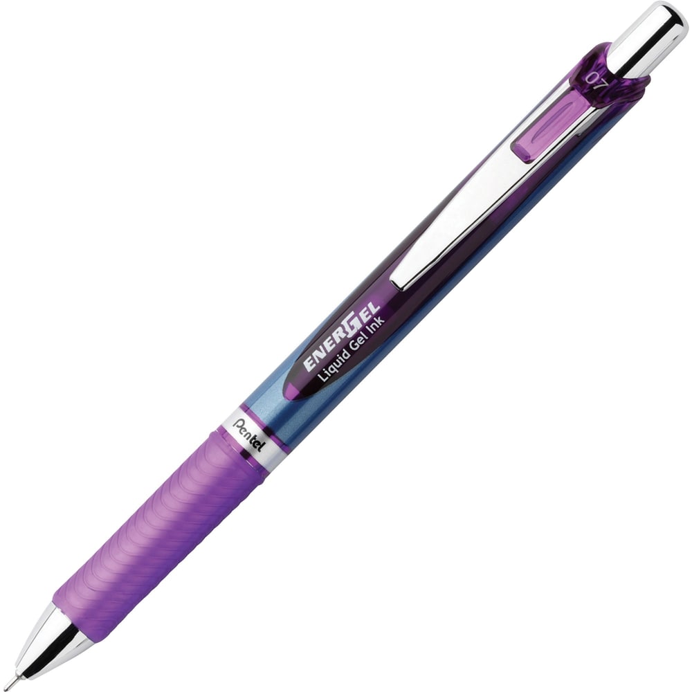 Pentel EnerGel RTX Liquid Gel Pen, Medium Point, 0.7 mm, Blue Barrel, Violet Ink MPN:BLN77V