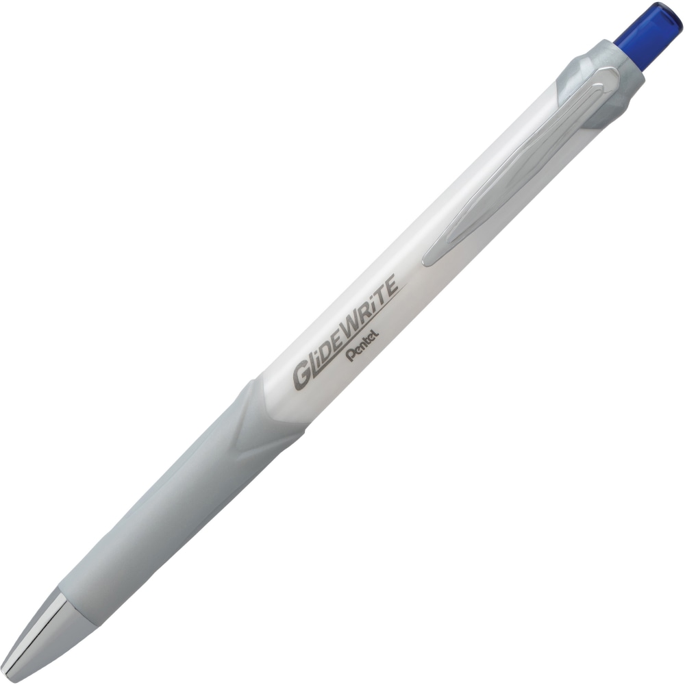 Pentel GlideWrite Signature Gel Ballpoint Pen - 1 mm Pen Point Size - Blue, White Gel-based Ink - 1 Dozen MPN:BX930WC