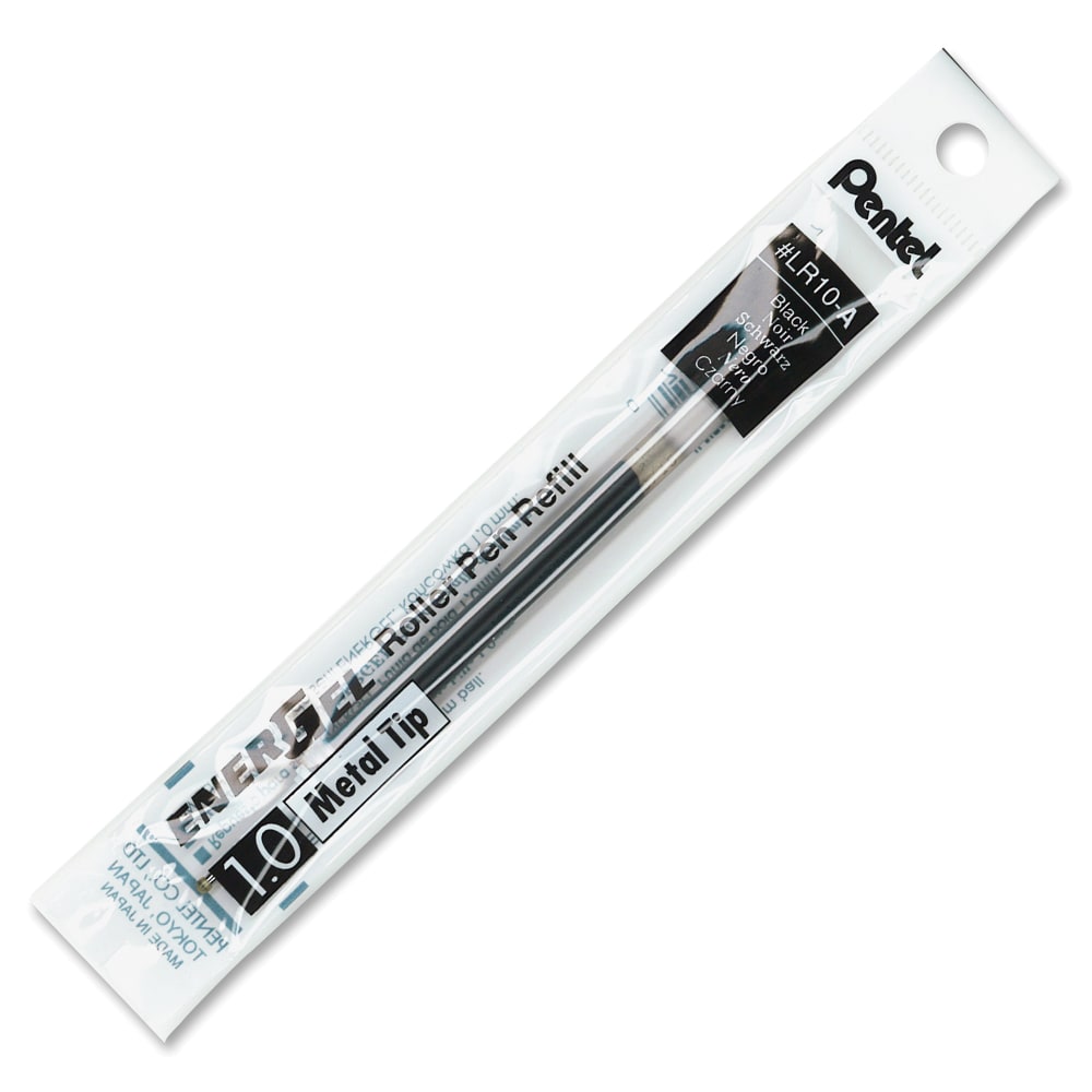 Pentel EnerGel Deluxe Retractable Pen Refill, Bold Point, 1.0 mm, Black MPN:LR10A