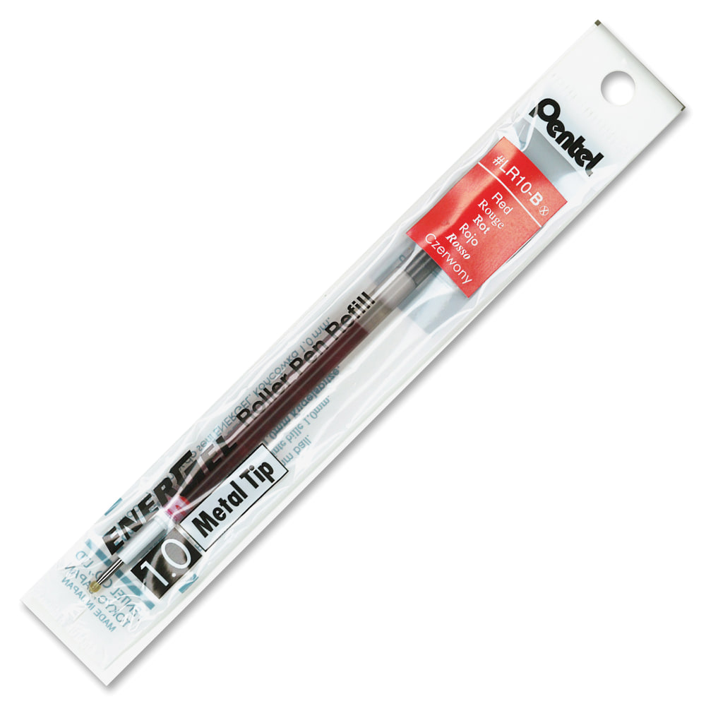 Pentel EnerGel Liquid Gel Pen Refills, Bold Point, 1.0 mm, Red Ink MPN:LR10B