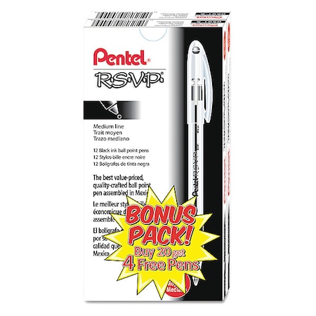 Ballpoint Pen, Medium 1.0 mm, Black PK24 MPN:PENBK91ASWUS
