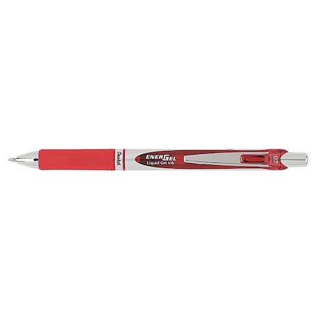 EnerGel RTX Gel Pen, Retractable, Medium 0.7 mm, Red Ink, Red/Gray Barrel MPN:PENBL77B