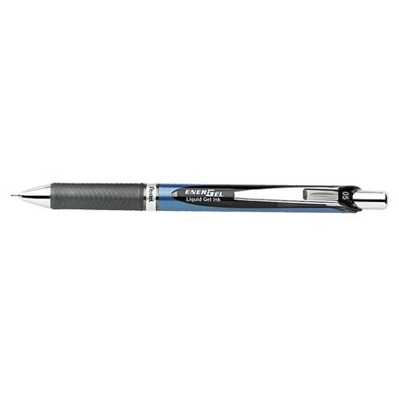 EnerGel RTX Gel Pen, Retractable, Fine 0.5 mm, Black Ink, Black/Blue Barrel MPN:PENBLN75A