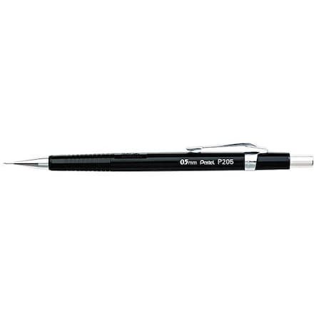 Sharp Mechanical Pencil, 0.5 mm, HB (No 2), Black Lead, Black Barrel MPN:PENP205A