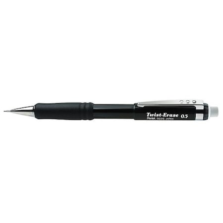 Twist-Erase III Mechanical Pencil, 0.5 mm, HB (No 2), Black Lead, Black Barrel MPN:PENQE515A