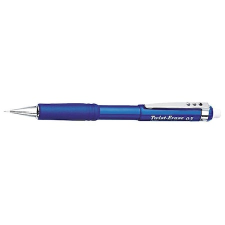 Twist-Erase III Mechanical Pencil, 0.5 mm, HB (No 2), Black Lead, Blue Barrel MPN:PENQE515C