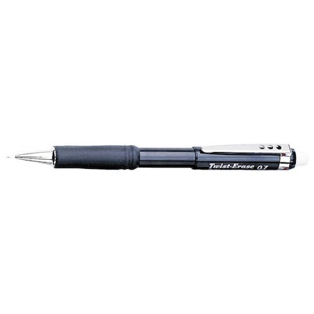 Twist-Erase III Mechanical Pencil, 0.7 mm, HB (No 2), Black Lead, Black Barrel MPN:PENQE517A