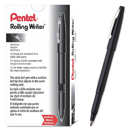 Roller Ball Pen, Medium 0.8 mm, Black PK12 MPN:PENR100A