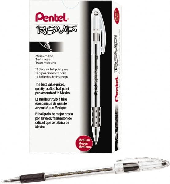 Ball Point Pen: Conical Tip, Black Ink MPN:PENBK91A - Pkg Qty 12