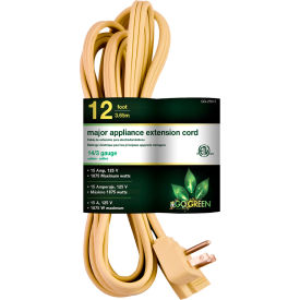 GoGreen Power GG-25612 12 Ft Appliance Cord - Beige GG-25612