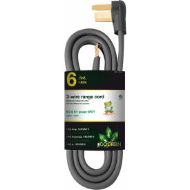 GoGreen Power GG-27006 Range Cord Gray - 6 Ft GG-27006