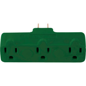 GoGreen Power® 3-Outlet Tri Tap 15A Green GG-03418GN