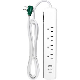 GoGreen Power® 4-Outlet Surge Protector with 2 USB Ports 15A 6' Cord GG-1462USBC