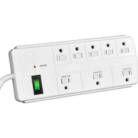 GoGreen Power 8 Outlet Surge Protector w/ 750 joules 6ft Cord GG-18316WH - White GG-18316WH