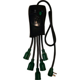 GoGreen Power GG-5OCT 5 Outlet Surge Protector - 3 Ft Cord - Black GG-5OCT