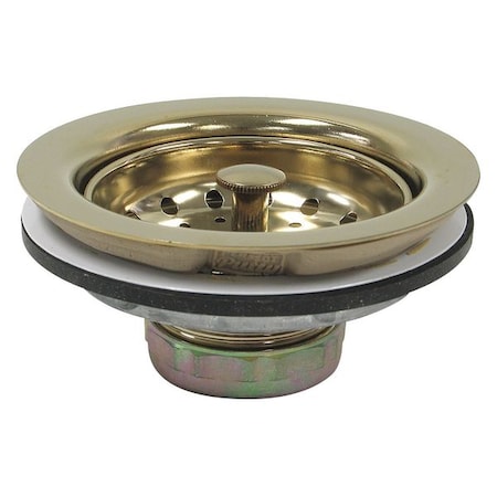 Sink Strainer, Polished Brass, 4-1/2