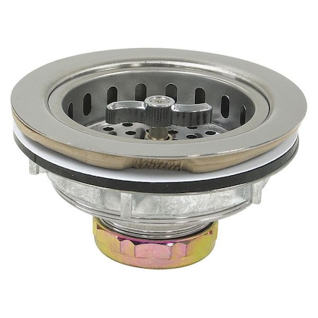 Sink Strainer, Chrome, 4-1/2