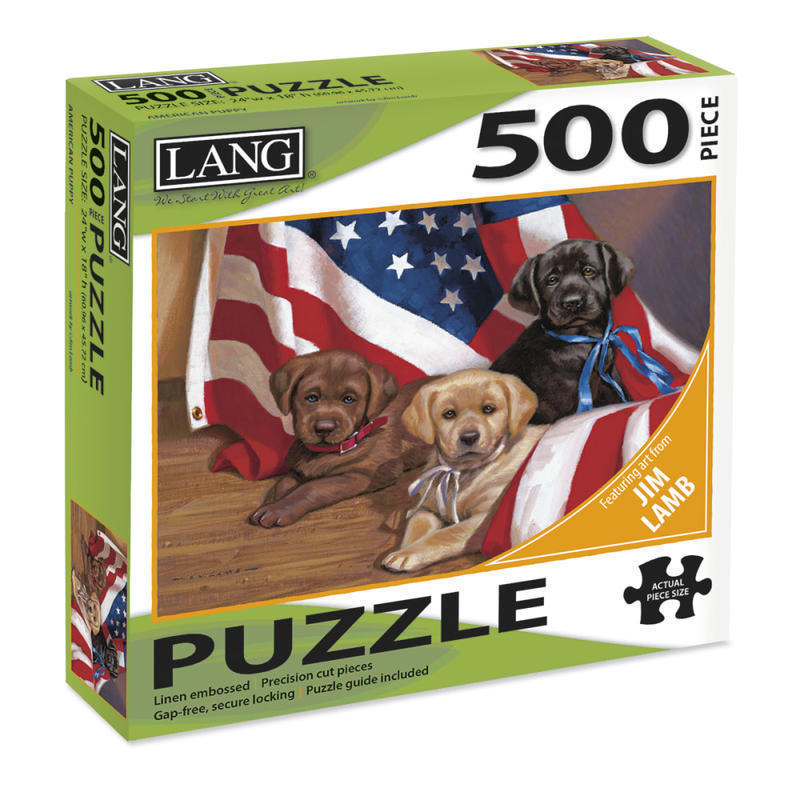 Lang 500-Piece Jigsaw Puzzle, American Puppy MPN:5039104