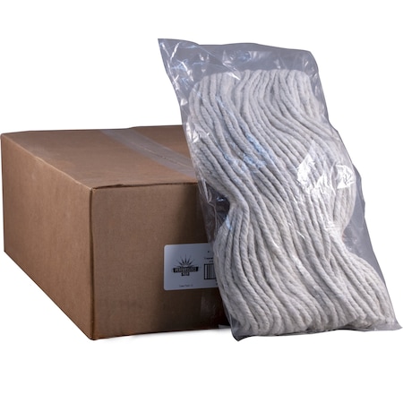 4 Ply Wet Mop, 16 oz Dry Wt, Cut-End, White, Cotton, PK12, P09001 MPN:P09001
