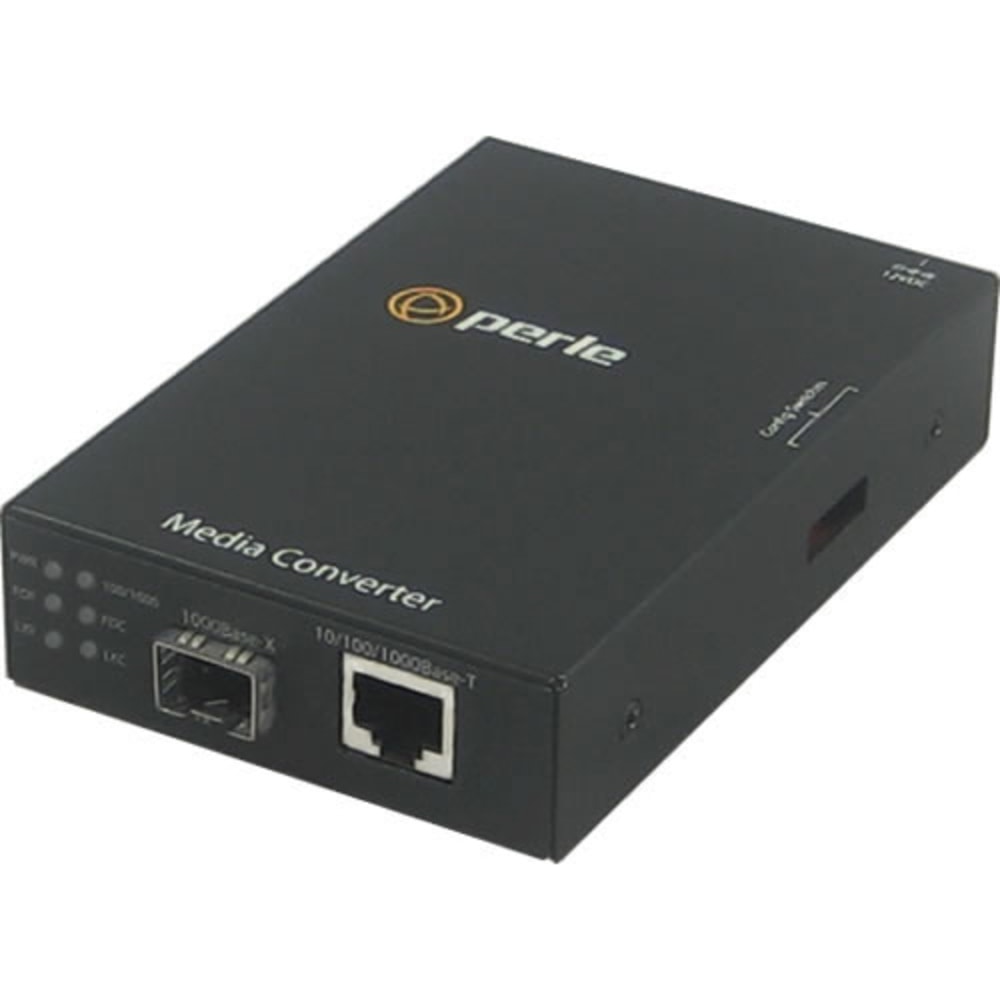 Perle S-1110-SFP Gigabit Ethernet Media Converter - 1 x Network (RJ-45) - 10/100/1000Base-T - 1 x SFP Slots - External, Rack-mountable MPN:05050194