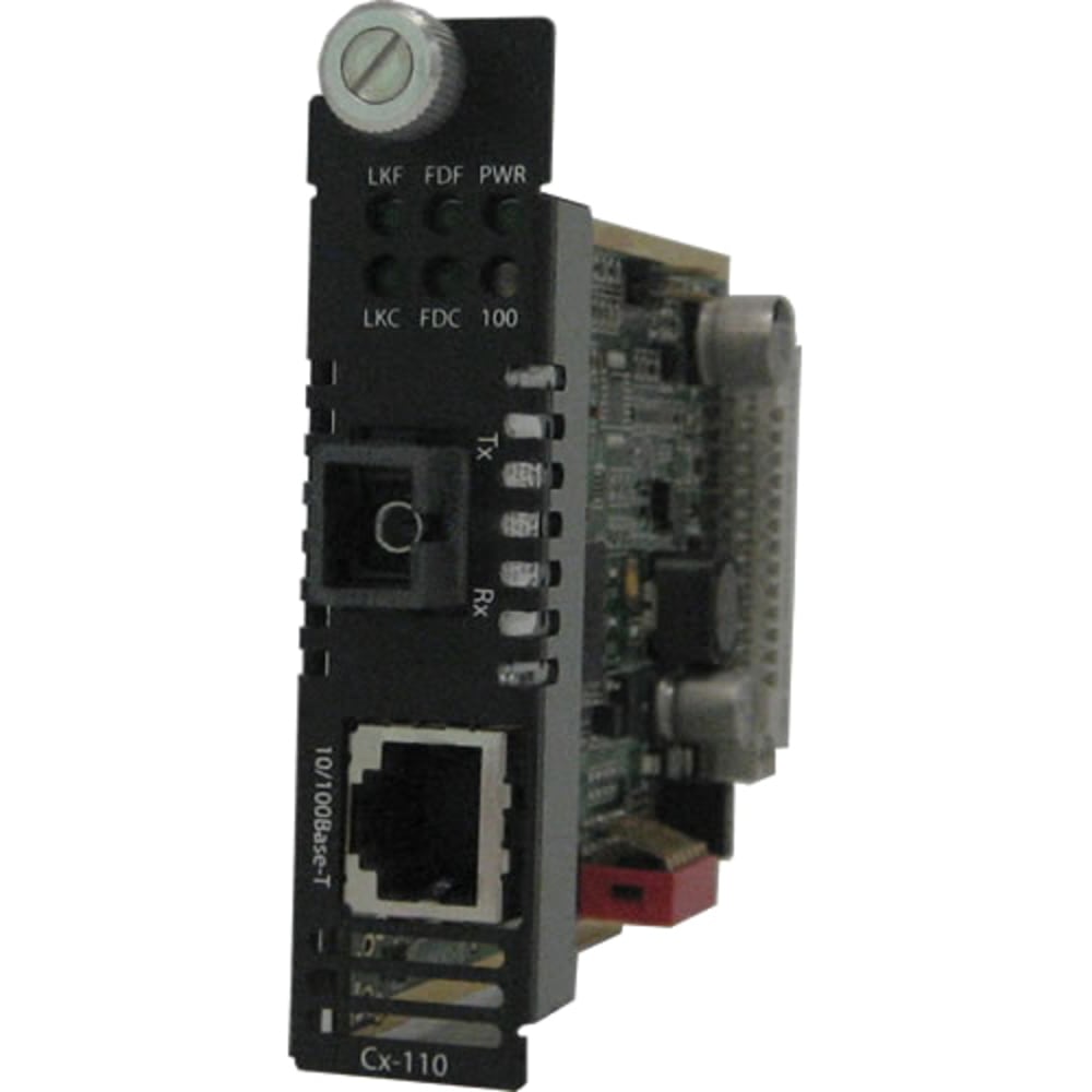Perle C-110-S1SC20D Media Converter - 1 x Network (RJ-45) - 1 x SC Ports - 100Base-BX, 10/100Base-TX - 12.40 Mile - Internal MPN:05051480