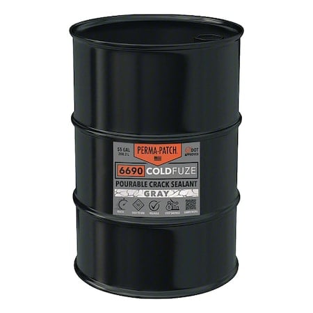 Crack Filler, Drum, Gray, 4, 400 Linear ft for Cracks 1/2'' Width and 1/2'' Deep Coverage MPN:PP-CF-G55