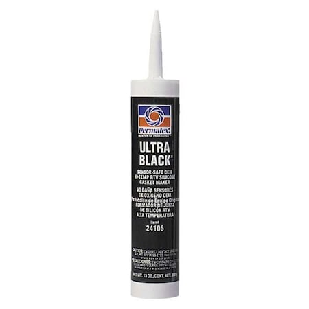 Increased Oil Resistance RTV Gasket Maker, 13 oz, Black, Temp Range -65 to 500 Degrees F MPN:24105