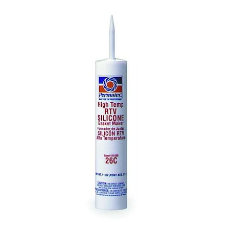 High Temp. RTV Gasket Maker, 11 oz, Red, Temp Range -65 to 650 Degrees F MPN:81409