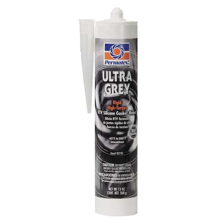 Rigid, High Torque RTV Gasket Maker, 13 oz, Gray, Temp Range -65 to 500 Degrees F MPN:82195
