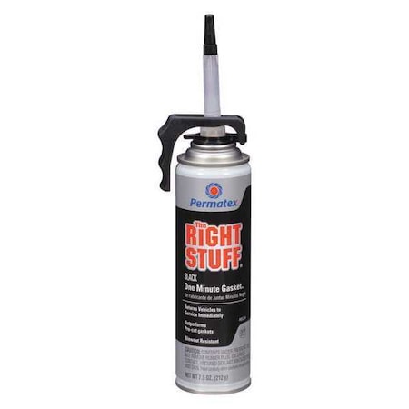 Instant Sealing, Oil-Resistant RTV Gasket Maker, 7.5 oz, Black, Temp Range -75 to 500 Degrees F MPN:85224