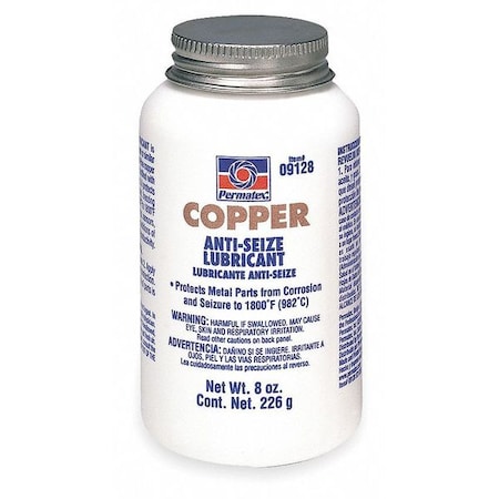 Anti Seize Compound, Copper, 8-Oz. Bottle MPN:09128