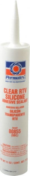 Joint Sealant: 11 oz Cartridge, Clear, RTV Silicone MPN:80855