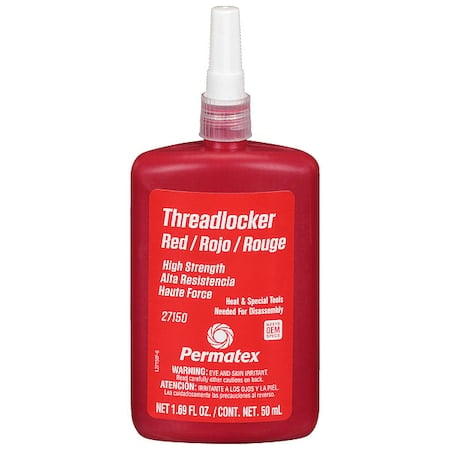 High Strength Threadlocker Red 50ML Tube MPN:27150