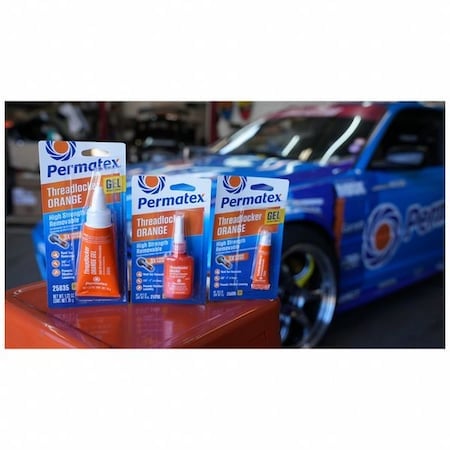 Removable Threadlocker, PERMATEX, Orange, High Strength, 10 mL MPN:25210
