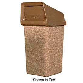 Petersen Square 20 Gallon Concrete Receptacle with Plastic Lid - Gray - PW-20 Dove Gray PW-20 Dove Gray