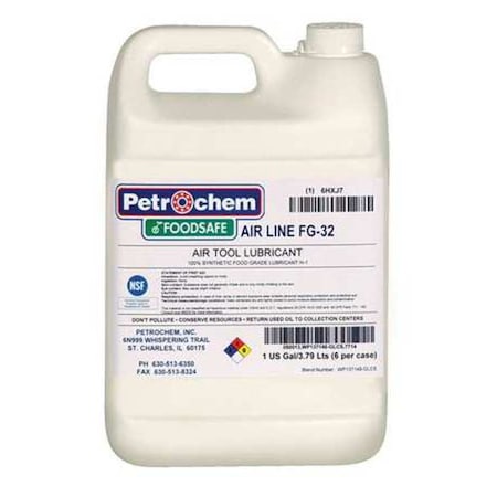 Synthetic Air Tool Lube, SAE Grade 10W, Food Grade, 1 gal., ISO 32 MPN:FOODSAFE AIR LINE FG-32-001