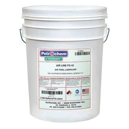 Synthetic Air Tool Lube, SAE Grade 10W, Food Grade, 5 gal., ISO 32 MPN:FOODSAFE AIR LINE FG-32-005