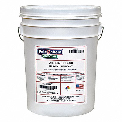 Air Tool Lubricant Synthetic Base 5 gal. MPN:FOODSAFE AIRLINE TOOL FG-68-005