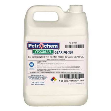 1 gal Gear Oil Jug 320 ISO Viscosity, 90 SAE, Clear MPN:FOODSAFE GEAR FG-320-001
