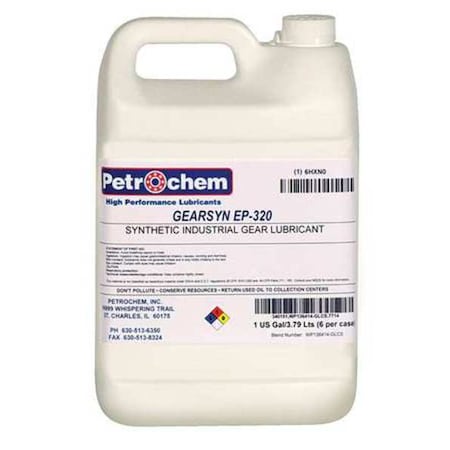 1 gal Gear Oil Pail 320 ISO Viscosity, 140 SAE, Clear MPN:GEARSYN EP-320-001
