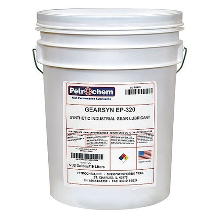 5 gal Gear Oil Pail 320 ISO Viscosity, 140 SAE, Clear MPN:GEARSYN EP-320-005
