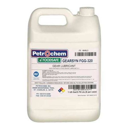 1 gal Gear Oil Jug 320 ISO Viscosity, 90 SAE, Clear MPN:GEARSYN FGG-320-001