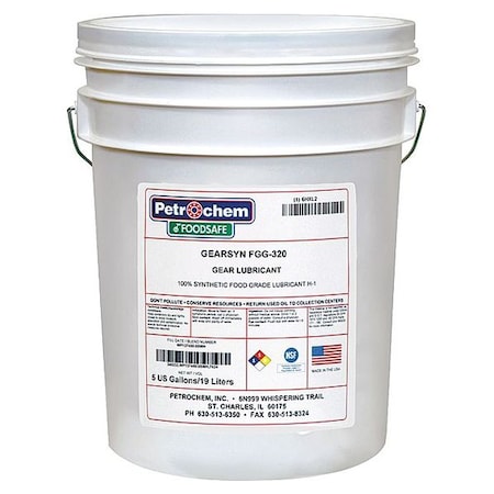 5 gal Gear Oil Pail 320 ISO Viscosity, 90 SAE, Clear MPN:GEARSYN FGG-320-005