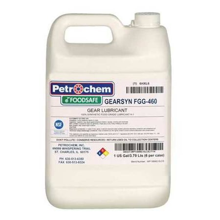 1 gal Gear Oil Jug 460 ISO Viscosity, 140 SAE, Clear MPN:GEARSYN FGG-460-001