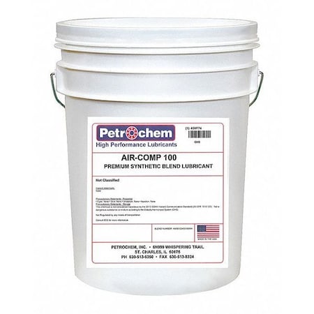 Compressor Oil, 5 gal., Pail, Synthetic Oil MPN:AIR-COMP 100-005
