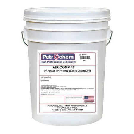 Compressor Oil, 5 gal., Pail, Synthetic Oil MPN:AIR-COMP 46-005