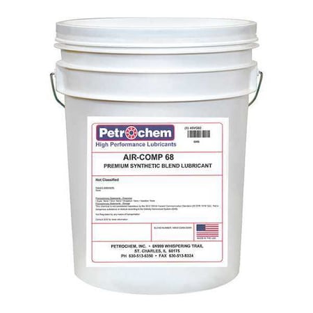 Compressor Oil, 5 gal., Pail, Synthetic Oil MPN:AIR-COMP 68-005