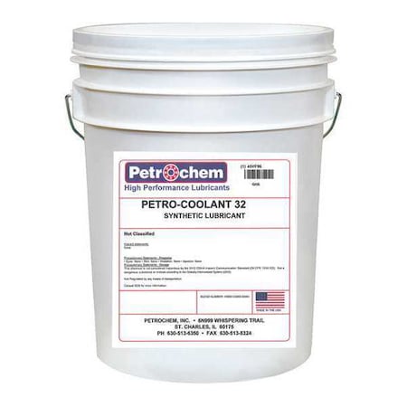 Compressor Oil, 5 gal., Pail, Synthetic Oil MPN:PETRO-COOLANT 32-005