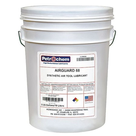 Lubricant, 5 gal, Bucket, Synthetic Base, 450 Degrees F Max Op Temp, Colorless MPN:AIRGUARD 68-005