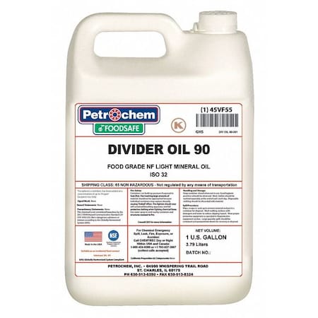 Food Grade Divider Oil 90, 1 gal, Jug MPN:DIVIDER OIL 90-001